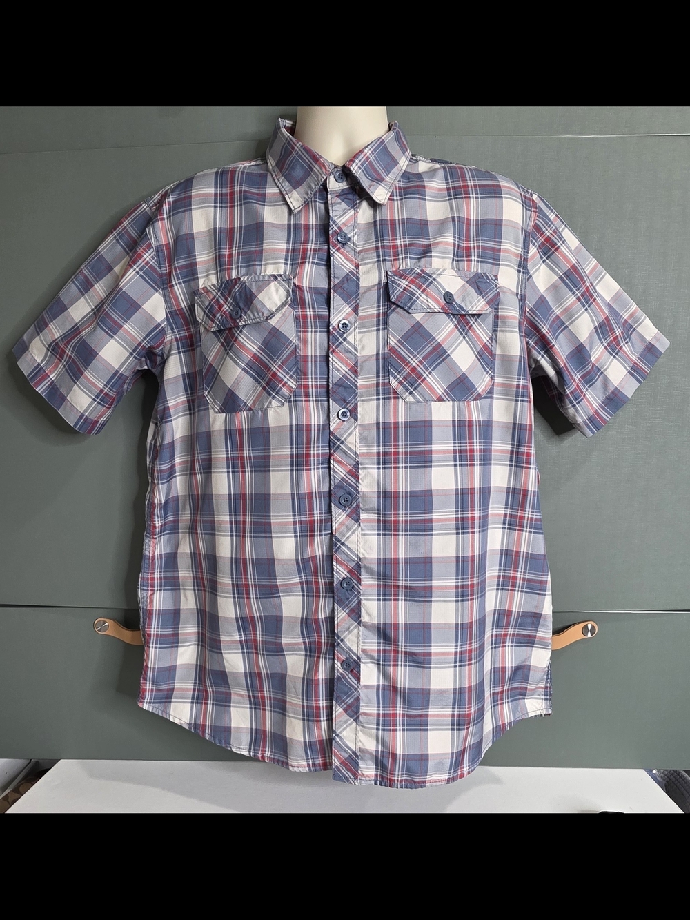 760 Realtree Men's Plaid Vented Performance Fishing Guide Shirt - Size L (42/44)